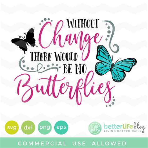 Download Free Without change there would be no butterflies SVG Easy Edite